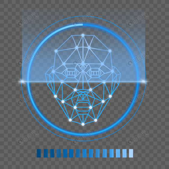 抽象面部识别扫描人脸图片