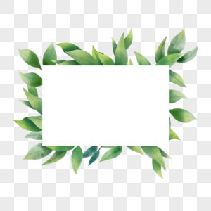 水彩尤加利叶婚礼方形边框图片
