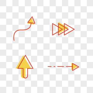 红色边框黄色色块箭头图片