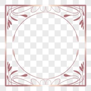 巴洛克玫瑰金方形边框图片