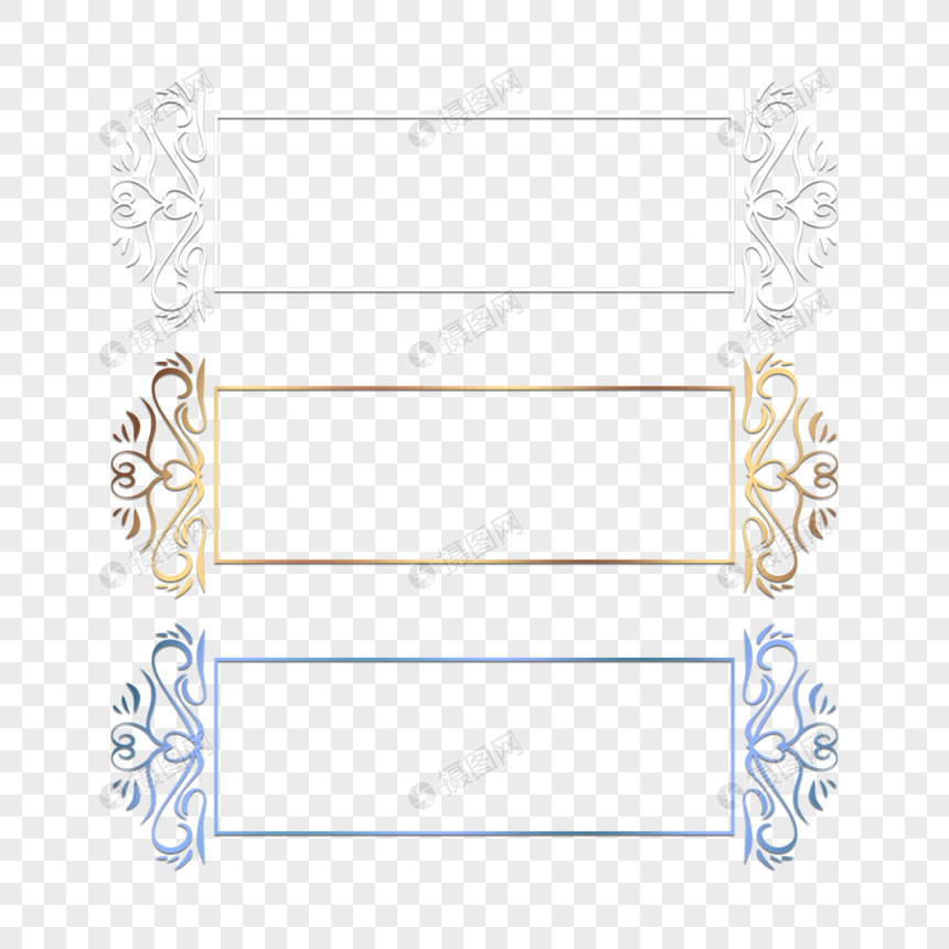 装饰金属质感花纹边框图片