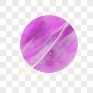 紫色星光水彩星球图片