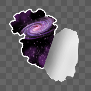 紫色星系太空旋涡恒星撕开纸张图片