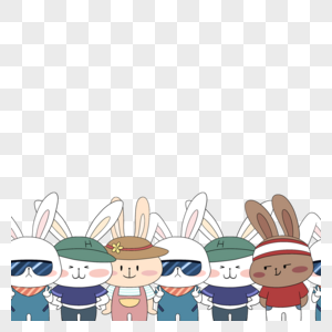 穿戴时尚服饰兔子可爱卡通动物图片