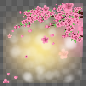 桃花粉色阳光春天光效图片