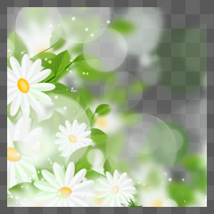 春天水灵灵的花朵光效花卉边框图片