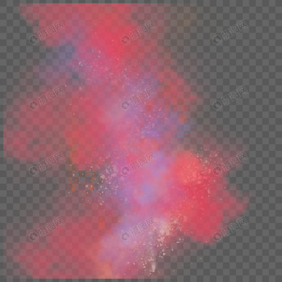 红色混色抽象水彩爆炸烟雾图片