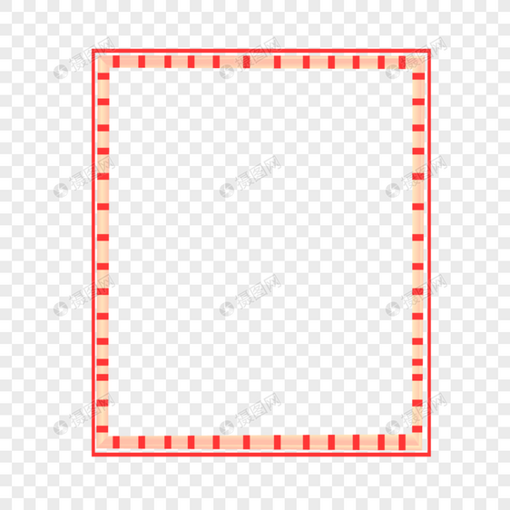 红白糖果条纹闪亮浮雕方形框边框PNGPSD图片