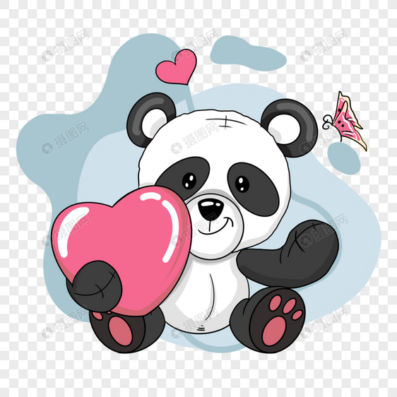 心向量可爱熊猫图片