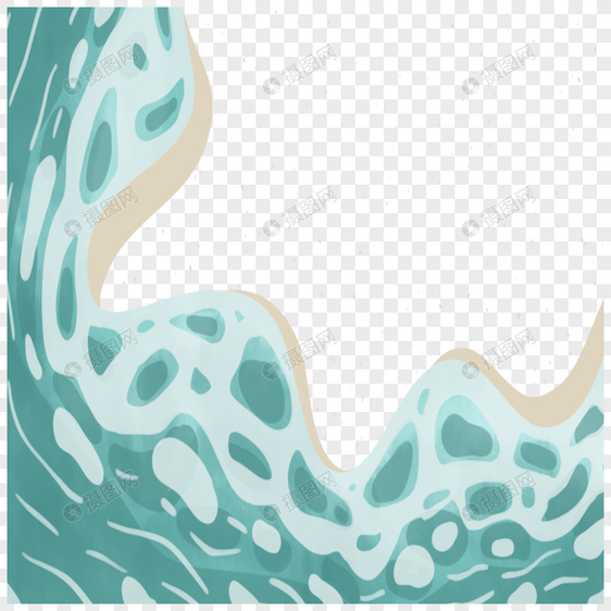 绿色海水海浪边框图图片