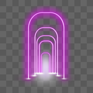 紫色霓虹灯拱门图片