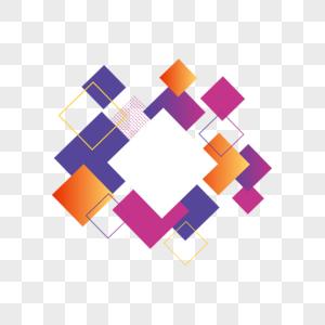 紫色几何矩形平行扁平边框图片