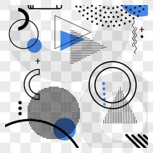 蓝色几何背景图案孟菲斯边框图片