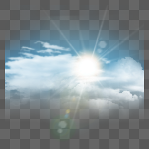 写实云朵炫光太阳光光效图片