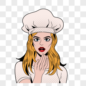 波普艺术女厨师漫画风格图片
