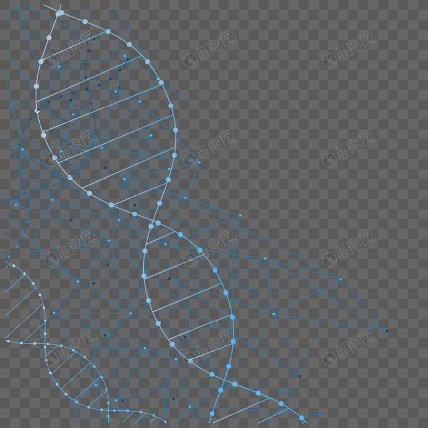 螺旋dna分子几何抽象光效蓝色医疗科学图片