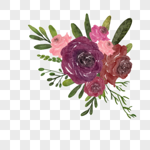 玫瑰勃艮第婚礼花卉贺卡图片