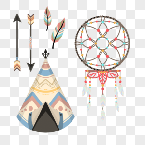 帐篷捕梦网弓箭印第安波西米亚羽毛图片