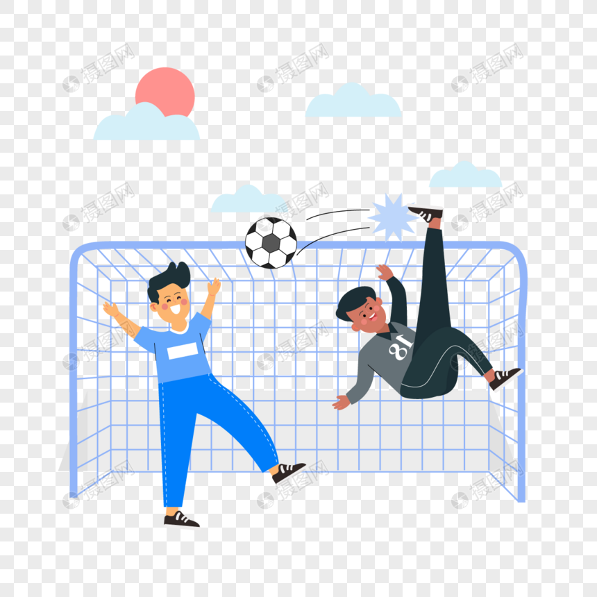 足球运动儿童体育比赛概念插画图片