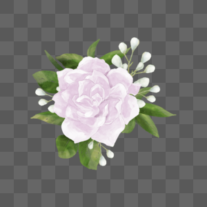 白玫瑰水彩浪漫婚礼花卉图片