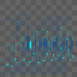 股票市场走势图分析蓝色渐变高清图片