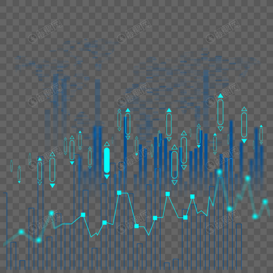 股票市场走势图分析蓝色渐变图片