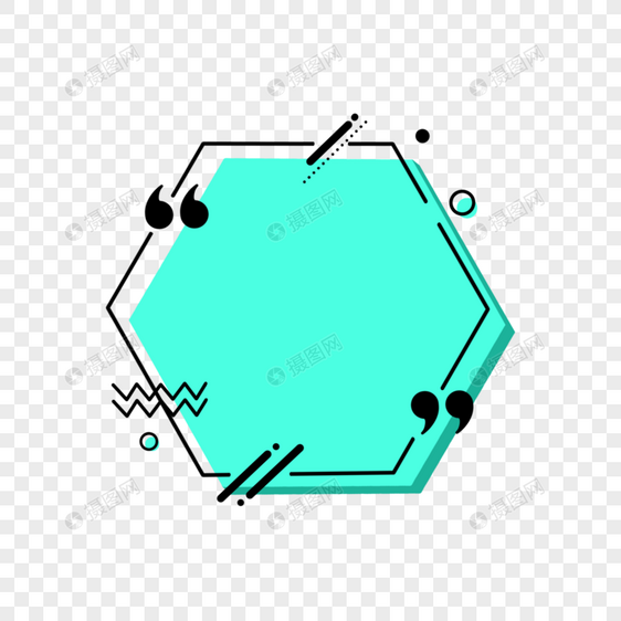 报价边框抽象几何引号图片