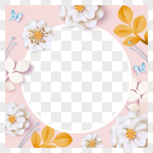 剪纸花卉facebook头像边框自然图片