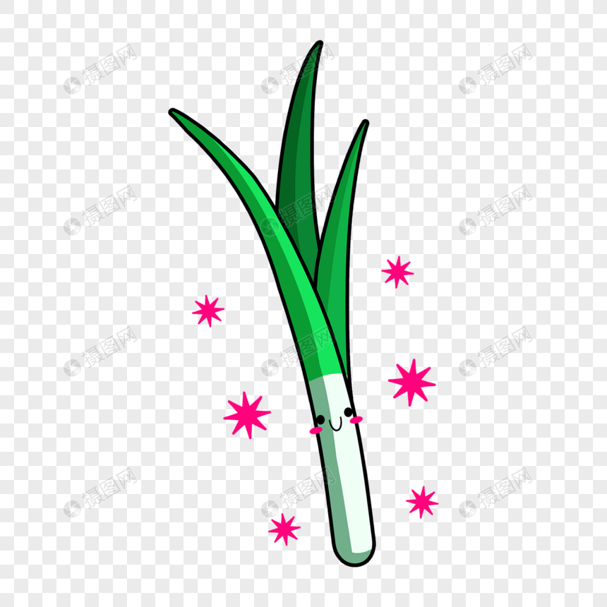 卡通可爱大葱蔬菜贴纸表情