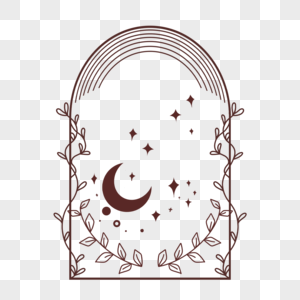 波西米亚风格曲拱月亮星星图片