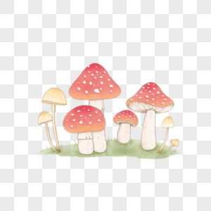 大自然水彩蘑菇植物图片