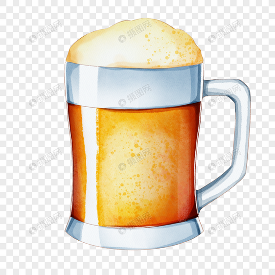 水彩啤酒酒精饮料图片