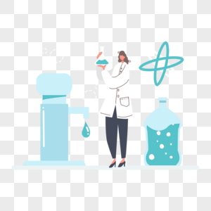 科学家液体基因实验插画图片