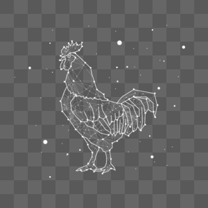 线条公鸡光效动物图片