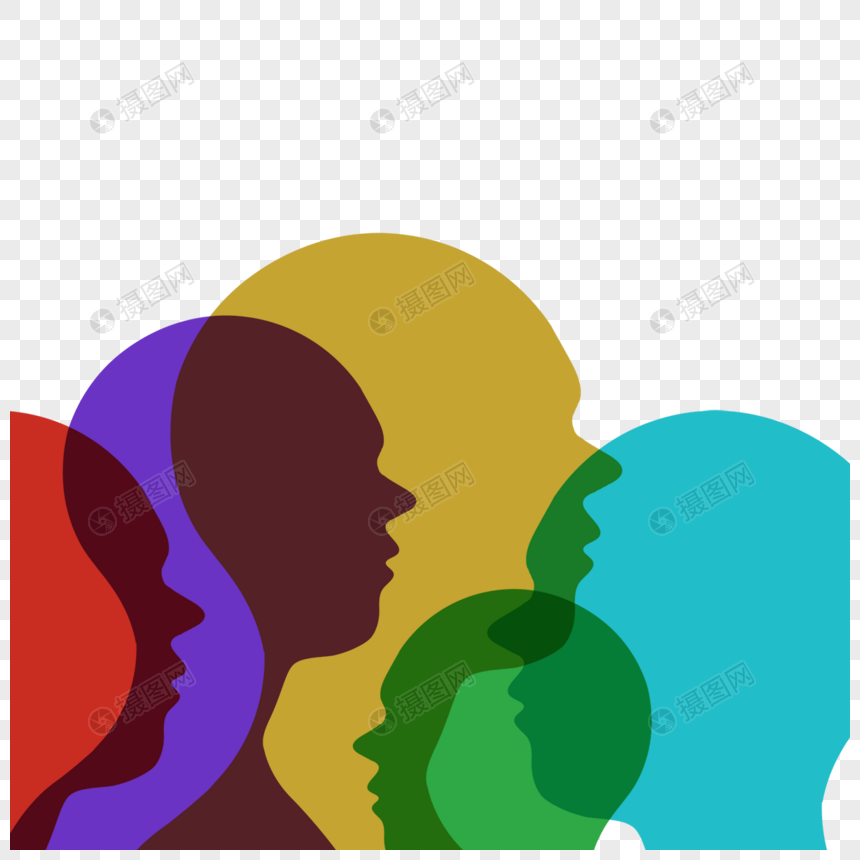 抽象彩色人脸重叠图案