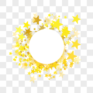金色闪光星星圆形边框图片
