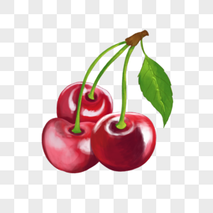 并蒂水果水彩红樱桃车厘子图片