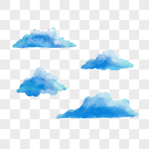 水彩云朵蓝色的云图片