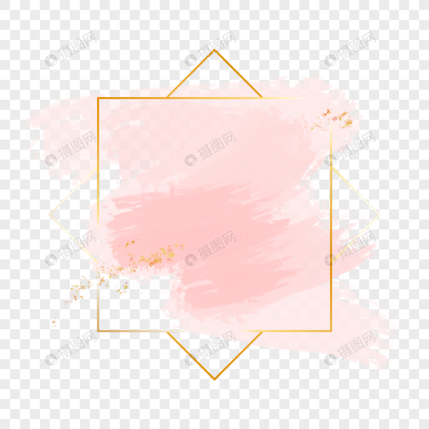 多边形玫瑰金珊瑚红金粉边框图片