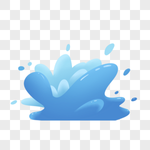 液体水飞溅蓝色水花图片
