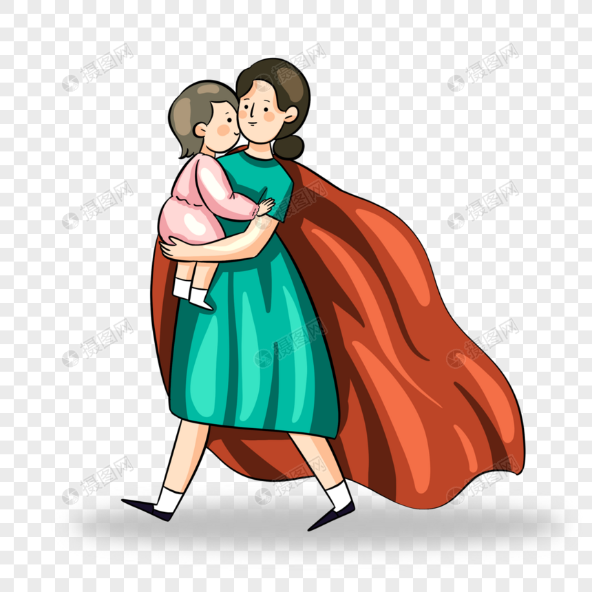 超人妈妈和婴儿形象图片