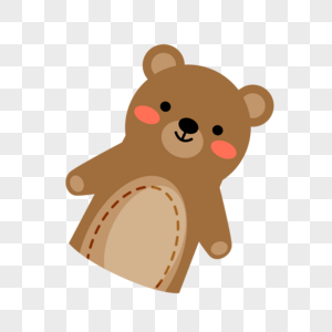 棕色小熊手指木偶戏动物图片