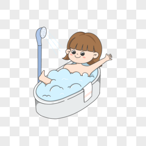 洗澡宝宝卡通形象图片
