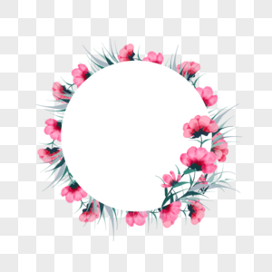 圆形花环粉色花朵花环花卉图片
