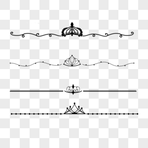 王冠线条分隔线花藤图片
