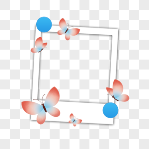 宝丽来相纸水彩蝴蝶装饰图片