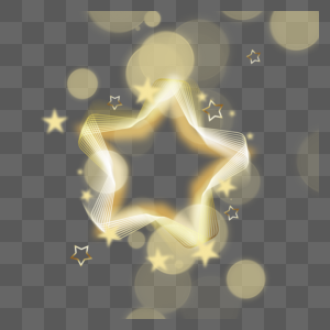 金色光效星星抽象边框和光晕图片
