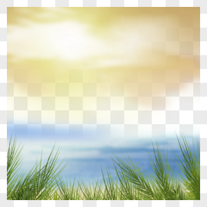 夏季沙滩海水黄昏边框图片