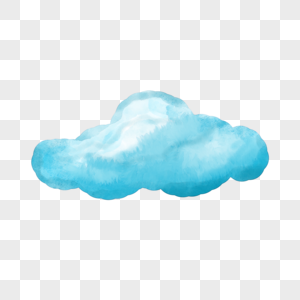 蓝色云朵天气水彩可爱剪贴画图片