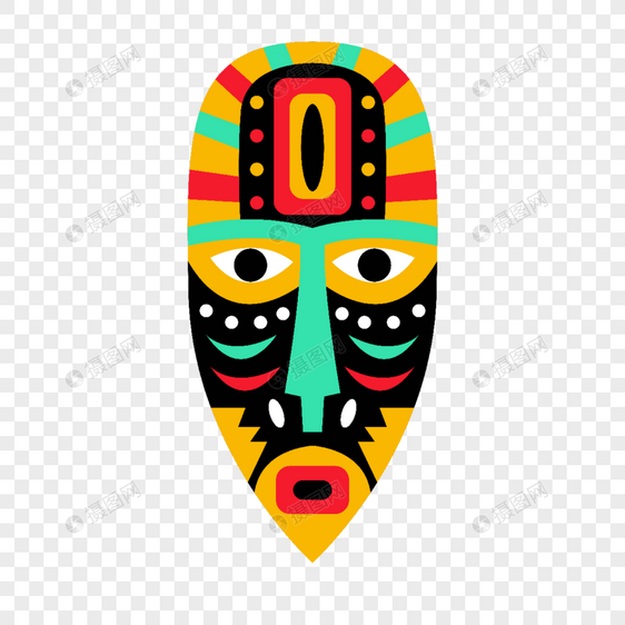 非洲原始部落黑色大眼睛面具图片